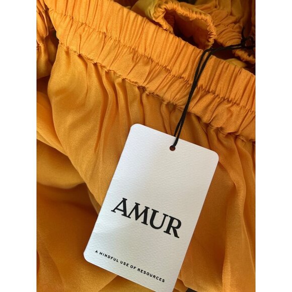 AMUR Rosalina Silk Off The Shoulder Crop Top Sunflower Womens Size Small - Picture 10 of 10